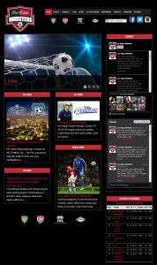 A sports website has many working parts - an online store, news feeds from various soccer leagues, game schedules, league standings, and sponsor pages.