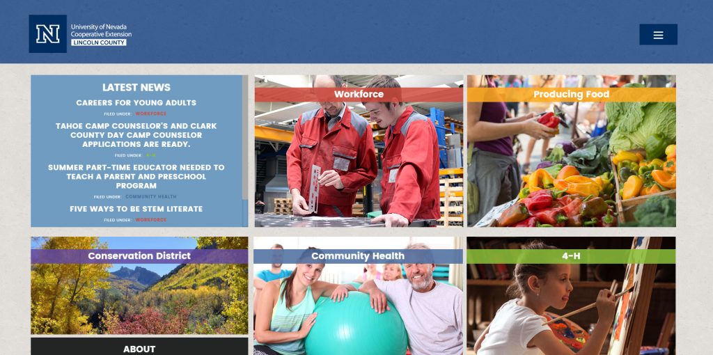 Nevada Central Media recently worked with University of Nevada Cooperative Extension to help develop a new web page for it's Lincoln County Office.